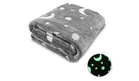 Manta Cobertor Brilha no Escuro Neon Criança Adolescente Mantinha Florescente Microfibra 150x120 Cm