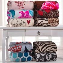 Manta Cobertor Casal Gigante Microfibra Estampado Estampas Variadas 1.80 x 2.00