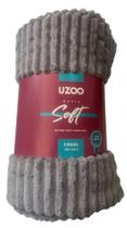 Manta Cobertor Casal Soft Microfibra Canelada Toque Peluche 1,80M X 2,20M Cinza Manta Cobertor Casal Soft Microfibra Canelada Toque Peluche 1,80M X 2,20M Cinza