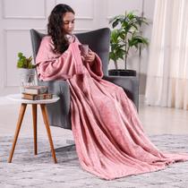 Manta Cobertor Com Mangas Luxor Peles Extra Macia ROSA BLUSH - Tessi