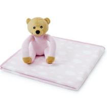 Manta Cobertor Com Pelúcia Para Bebê Microfibra Ursinho Rosa - Loani