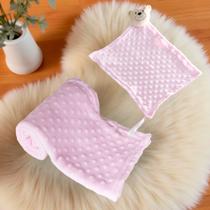 Manta Cobertor de Bebê com Naninha Para Menina Menino Infantil Mantinha Premium 02 Peças