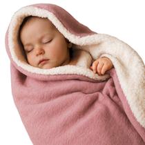 Manta Cobertor de Bebê Soft Sherpa Edredom Dupla Face Infantil