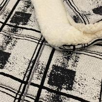 Manta Cobertor em Tecido Jacquard Xadrez Preto
