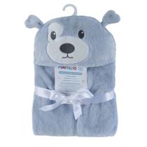 Manta / Cobertor Infantil com Capuz Cachorro Azul -Pimpolho
