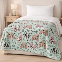 Manta Cobertor Infantil de Microfibra Mantinha Soft Estampado Kids Macia COR:CACHORRO