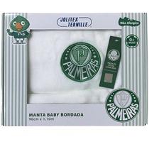 Manta Cobertor Infantil Microfibra Bordada Palmeiras 90x1,10m - Jolitex Ternille Baby Jolitex Cor:Palmeiras 01