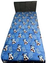 Manta Cobertor Infantil Para Cama De Solteiro Inverno - Estampa Boneco Menino Personagem Mickey Mouse Moderno - Azul - Disney