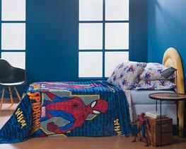 Manta Cobertor Infantil Spider Man & Avengers Solteiro - 1,50x2,20