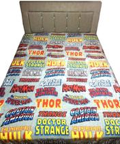 Manta Cobertor Juvenil Moda Geek Para Cama De Casal Avengers Os Vingadores Inverno - Heróis - Acompanha Balde - Marvel