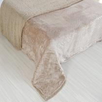 Manta Cobertor King Realce Flannel e Sherpa Lã de Carneiro MOCHA - Tessi