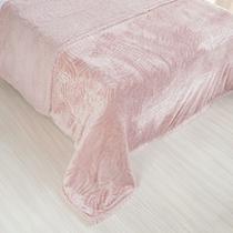 Manta Cobertor King Realce Flannel e Sherpa Lã de Carneiro WILD ROSE - Tessi