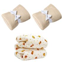 Manta Cobertor Kit 3 pçs com 2 Comfy Marfim 1 Edredom Leão