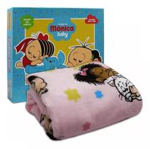 Manta / Cobertor Luxo Turma Monica Bebê Menina Jolitex Rosa