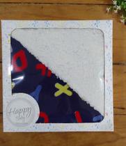 Manta Cobertor para Bebê Microfibra com Sherpa LETRAS MARINHO 1 Peça