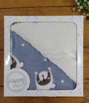 Manta Cobertor para Bebê Microfibra com Sherpa URSINHO AVIADOR CINZA1 Peça Manta Cobertor para Bebê Microfibra com Sherpa URSINHO AVIADOR CINZA1 Peça