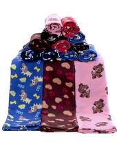 Manta Cobertor Para Pet Cães E Gatos Soft Estampada Estampas Sortidas F101 - deccoralle