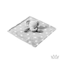 Manta Cobertor Premium Soft Bebê Infantil 36 x 36 cm Com Bichinho Elefantinho Cinza Baby Inverno Recem Nascido - Loaní