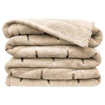 Manta Cobertor Queen Roma Flannel Ultrasoft - Estilo na cor Bege