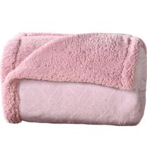Manta Cobertor Queen Sherpa Realce Flannel Lã De Carneiro
