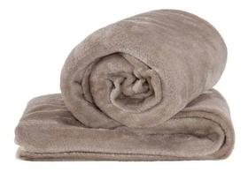 Manta Cobertor Soft Solteiro Plush Anti Alérgico - Bege - casa chic