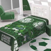 Manta Cobertor Solteiro Time Futebol Palmeiras Campeão Soft Microfibra 1,50 X 2,00m Jolitex