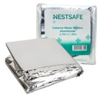 Manta Cobertor Termico Alumizado 2,10X1,40Mt Kit com 05