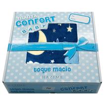 Manta Cobertorzinho Microfibra Confort Baby Caixa Hazime PUF Céu Azul Marinho 110x90 - confortr