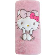 Manta com Aplique Flannel Fleece Turma da Hello Kitty 100x75