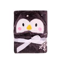 Manta com Capuz Baby Pinguim Toque Macio Cobertor Antilérgico 75x100cm - Jolitex