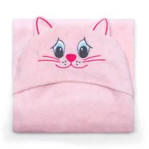 Manta com Capuz Buettner Microfibra Infantil Miau 90cmx90cm Rosa Claro Manta com Capuz Buettner Microfibra Infantil Miau 90cmx90cm Rosa Claro