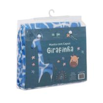 MANTA COM CAPUZ GIRAFINHA AZUL - Loaní