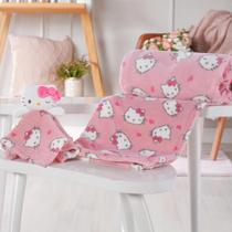Manta Com Naninha Hello Kitty Plush Super Macia Bebê Manta Com Naninha Hello Kitty Plush Super Macia Bebê