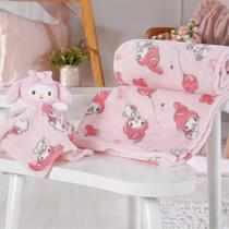Manta Com Naninha Hello Kitty Plush Super Macia Bebê Manta Com Naninha Hello Kitty Plush Super Macia Bebê