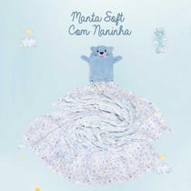 Manta Com Naninha Muito Mimo Azul Minasrey