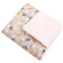 Manta com Sherpa Dupla Face para Bebê Safari Verde 01 Peça