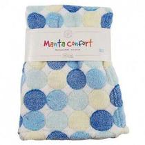 Manta confort microfibra para bebê 01 peça - branco bolinhas coloridas - Vivart