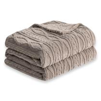 Manta COOVA Taupe Sherpa Warm Throw 127x152 cm