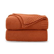 Manta CozeCube Cable Knit 127x152 cm Laranja Queimada Manta CozeCube Cable Knit 127x152 cm Laranja Queimada