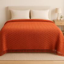 Manta Crochê Mega King 2,85 x 2,60 m para Cama ou Sofá Luxo Decoração Colcha para Cama Luxuosa Algodão