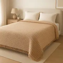 Manta Crochê Super King 2,85 x 2,60 m Cama ou Sofá Luxo Decoração Colcha para Cama Luxuosa