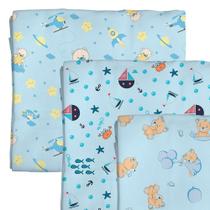 Manta CUEIRO Estampado Bebê 3 un - 100% Algodão - Bercinho 80 x 50 cm - Envio Imediato! - Incomfral