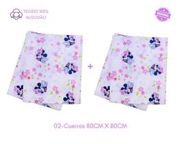 Manta cueiro flanelada 80cmx80cm 100% algodão c/ 02-unid disney baby enxoval - MINASREY