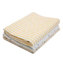 Manta Cueiro Flanelado 100% Algodão Bebê Menina Menino Composê 80x60cm - Kit 3 Unidades Manta Cueiro Flanelado 100% Algodão Bebê Menina Menino Composê 80x60cm - Kit 3 Unidades