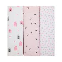 Manta Cueiro Flanelado Bebê 100% Algodão 80x60cm C/3 Unidades