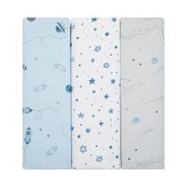 Manta Cueiro Flanelado Bebê 100% Algodão 80x60cm C/3 Unidades