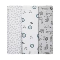 Manta Cueiro Flanelado Composê 100% Algodão 80X50CM Bebê Menina Menino - Kit 3 Unidades Manta Cueiro Flanelado Composê 100% Algodão 80X50CM Bebê Menina Menino - Kit 3 Unidades