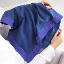 Manta Cueiro Vira Manta Bebê Malha E Tricoline Poá Marinho Manta Cueiro Vira Manta Bebê Malha E Tricoline Poá Marinho