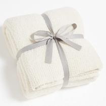 Manta CYMULA Knit Throw Cream branca 127x152 cm macia