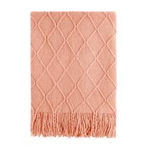 Manta de acrílico sólido texturizado BOURINA laranja 127x152cm